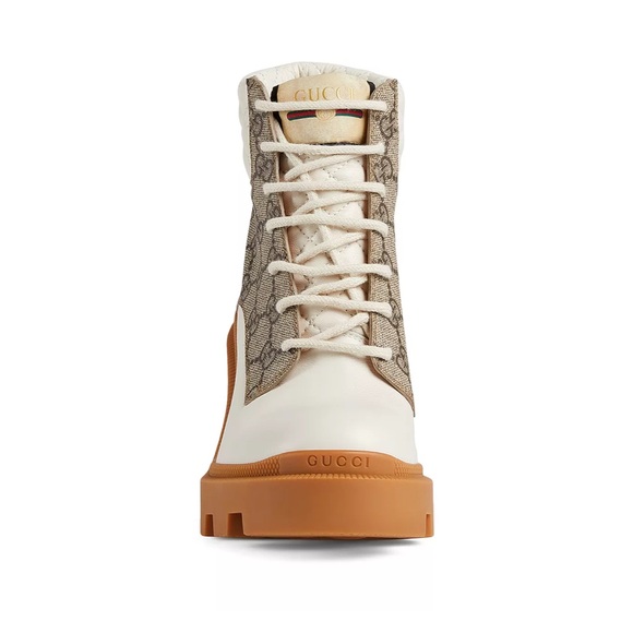 Gucci - Women's GG Platform High Block Heel Ankle Boots - Picture 2 of 5